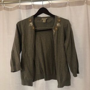 Great Banana Republic Grey Embellished Cardigan!